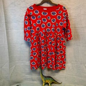 Vintage After The Stork Red with Blue Floral Dress | S 5/6